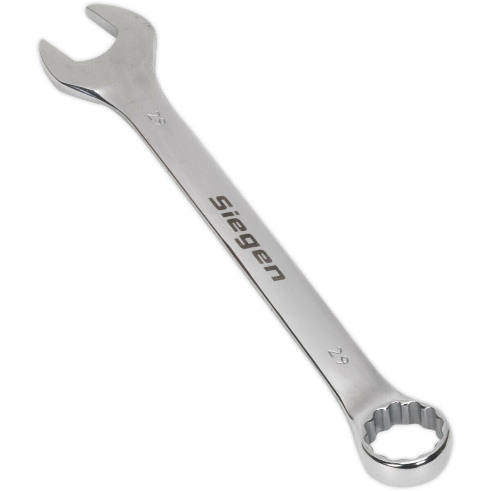 Hardened Steel Combination Spanner - 29mm - Polished Chrome Vanadium Wrench