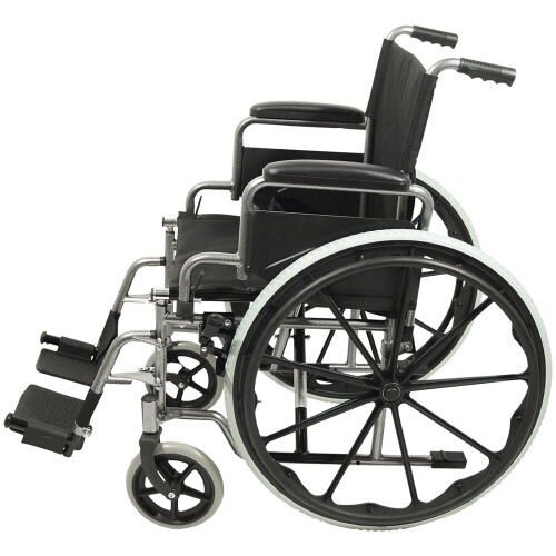 Loops Lightweight Self Propelled Steel Transit Wheelchair - Foldable Design - Hammered 2