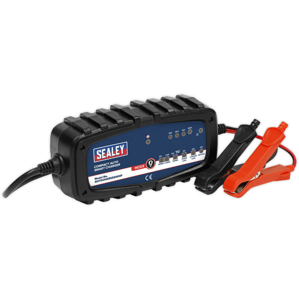 2A Compact Auto Smart Charger - Dual Voltage - 6 / 12 Volt - Quick Connect Plug