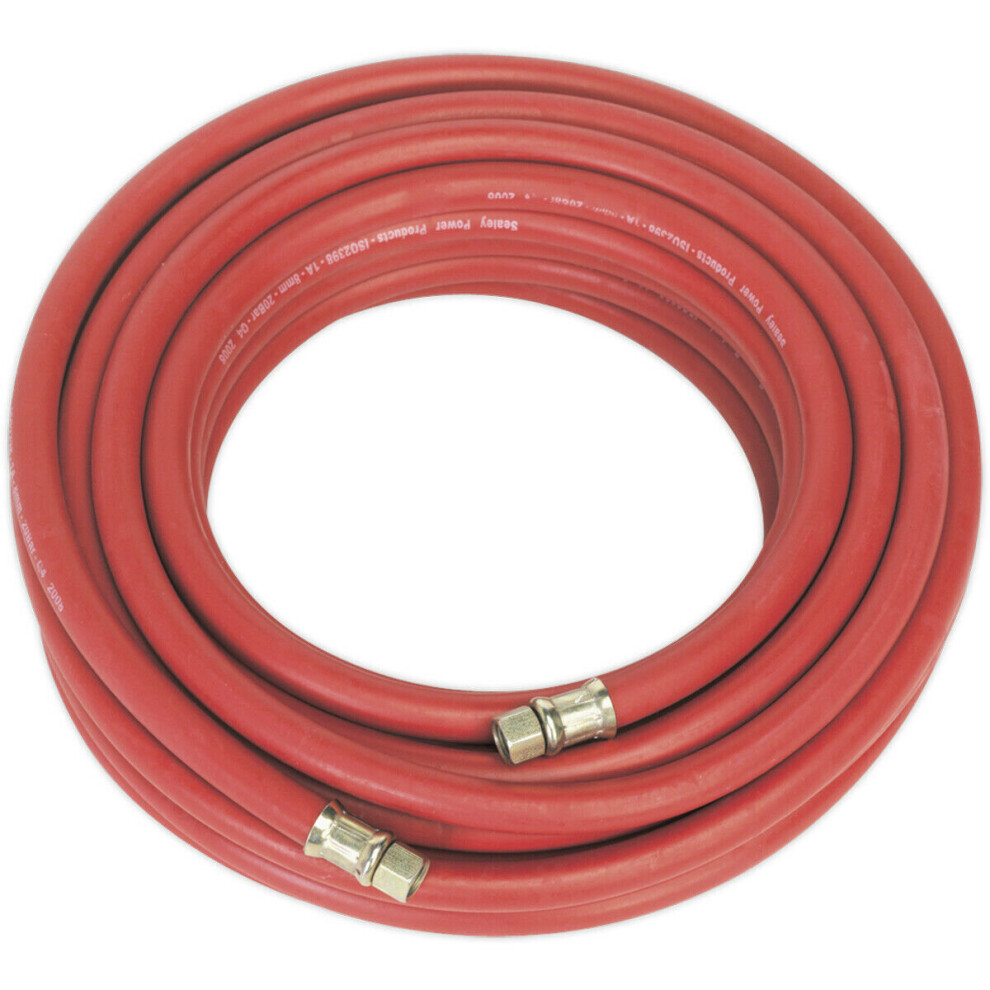 Rubber Alloy Air Hose With 1/4 Inch Bsp Unions - 15 Metre Length - 8Mm Bore 5056524240298