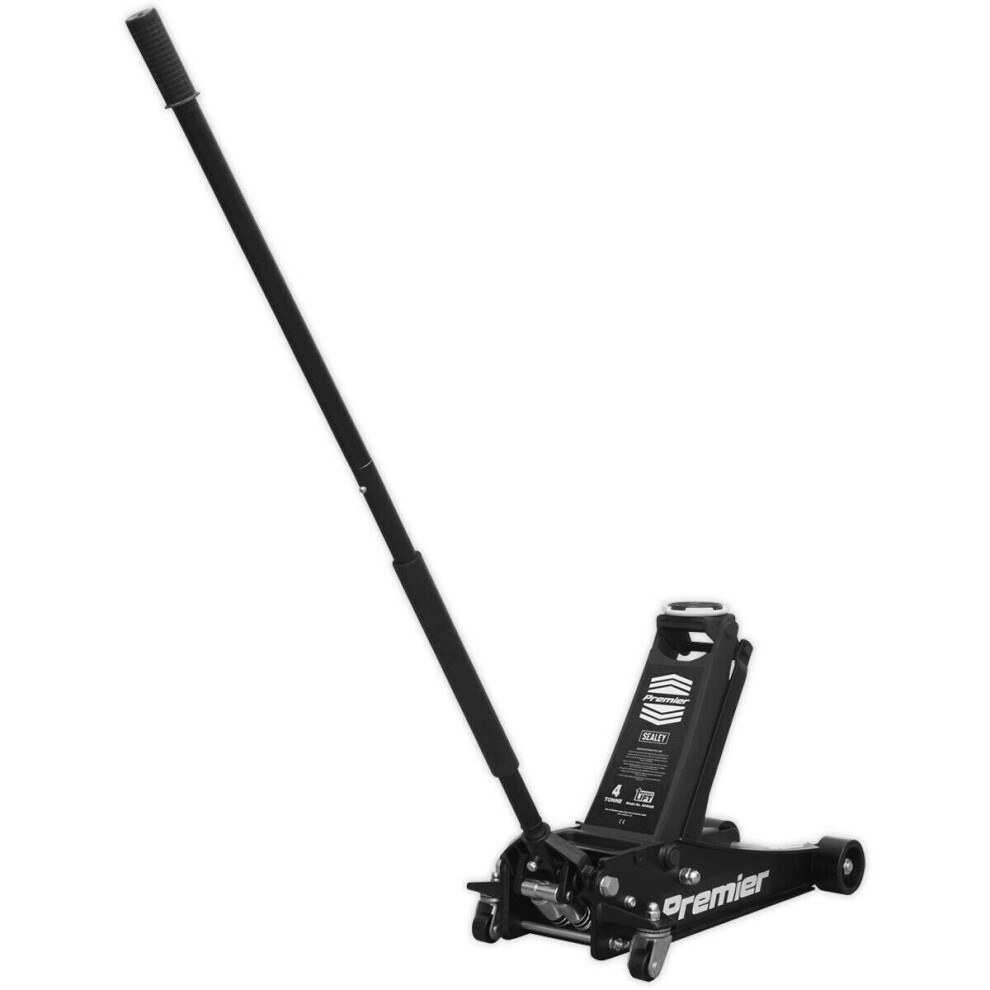Loops Hydraulic Trolley Jack - 4000Kg Limit - Twin Piston - 533Mm Max Height - Black