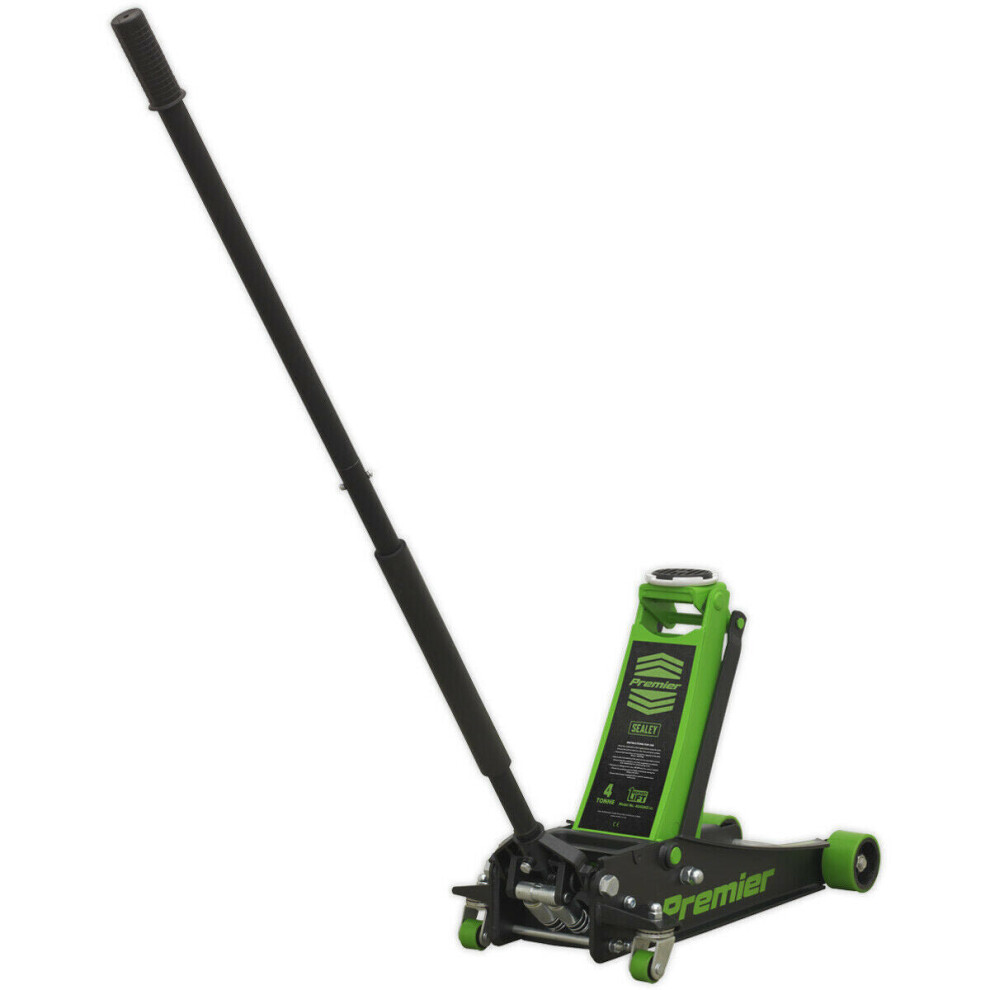 Hydraulic Trolley Jack - 4000Kg Limit - Twin Piston - 533Mm Max Height - Green 5056524236055