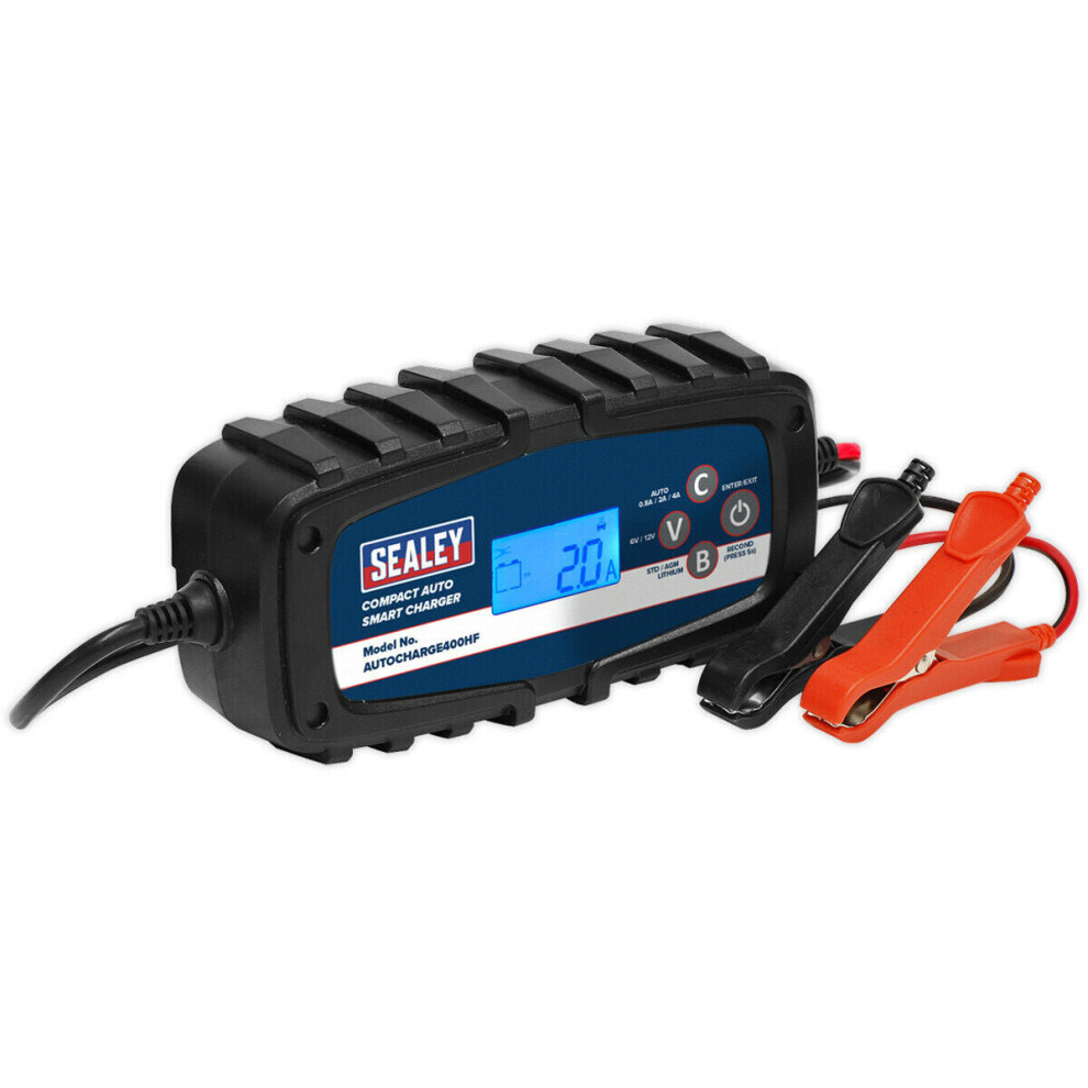 4A Compact Auto Smart Charger - Dual Voltage - 6 / 13 Volt - Quick Connect Plug