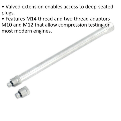 Loops Long Reach Compression Tester Adaptor - Valved Extension - M14 Thread & Adaptors 1