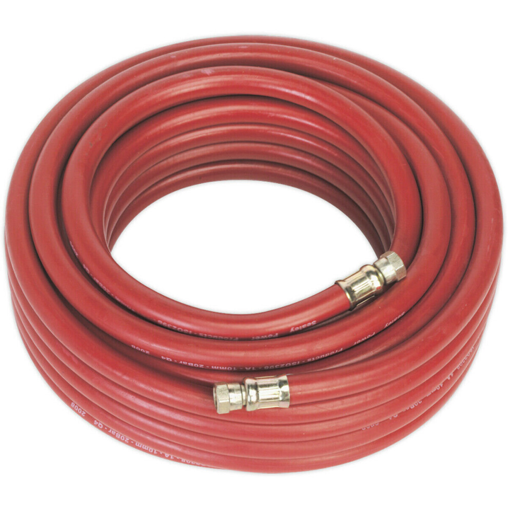 Loops Rubber Alloy Air Hose With 1/4 Inch Bsp Unions - 15 Metre Length - 10Mm Bore