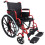 Loops Lightweight Self Propelled Steel Transit Wheelchair - Foldable Design - Red 1