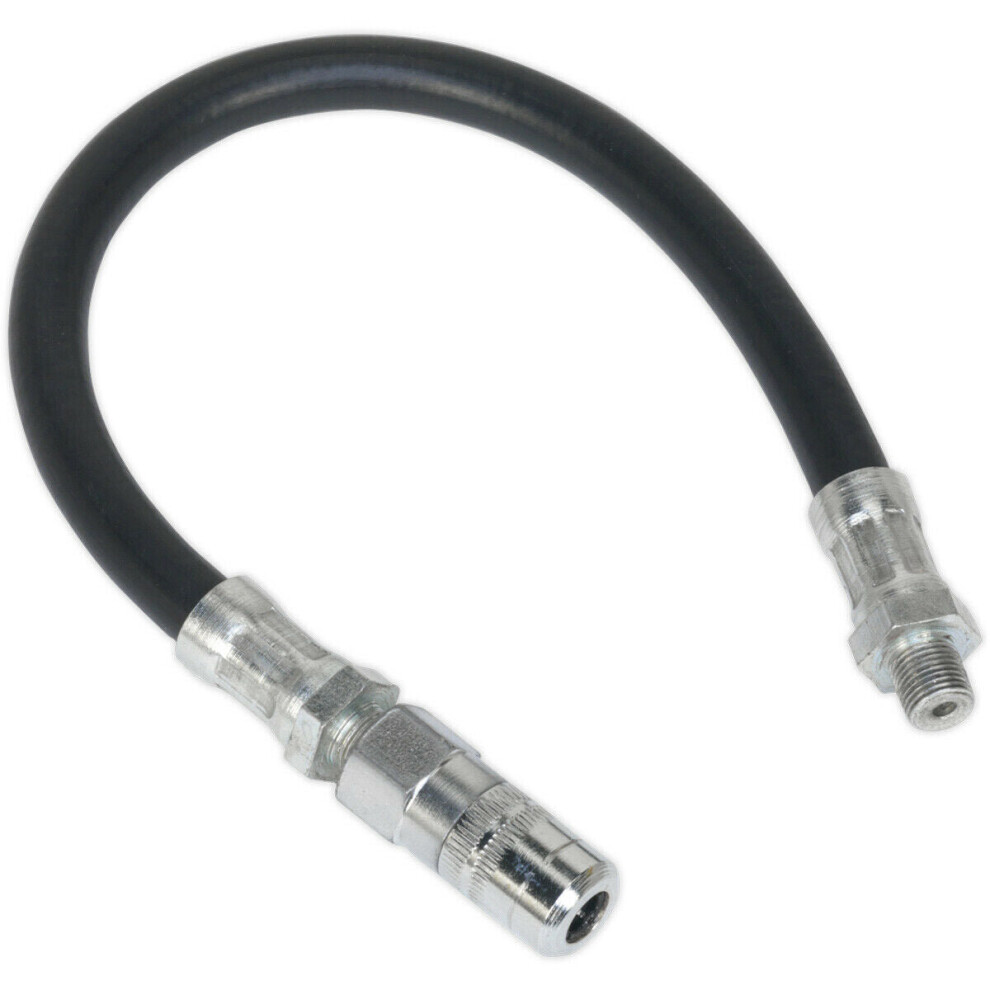 300mm Flexible Rubber Delivery Hose - 1/8" BSP - 4-Jaw Connector - Zinc Plated