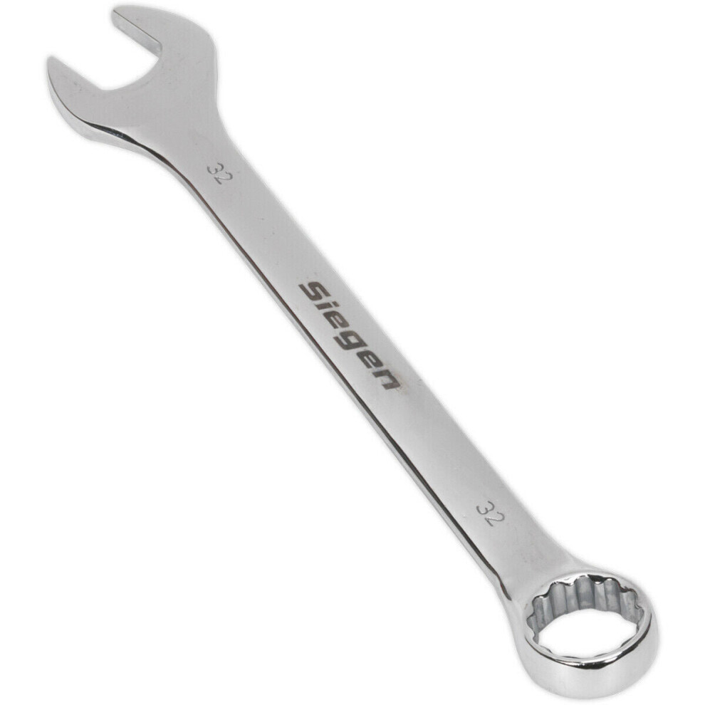 Hardened Steel Combination Spanner - 32mm - Polished Chrome Vanadium Wrench