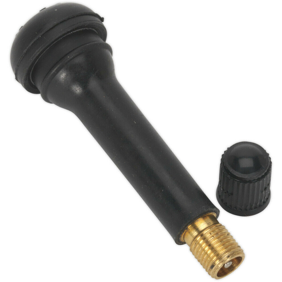 100 PK Snap-in Tubeless Tyre Valve TR412 - 49mm Length - Replacement Valve