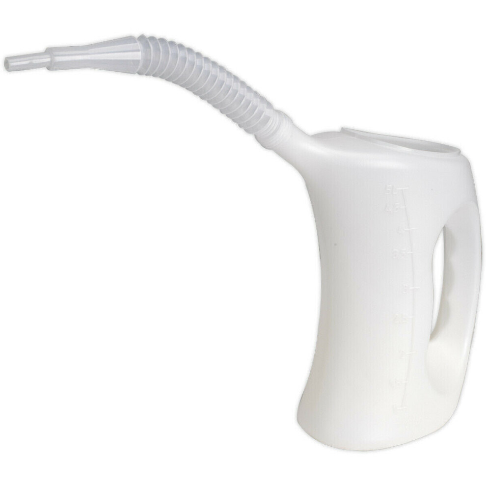 Loops 5 Litre Measuring Jug With Flexible Spout - Resistant To Oil & Fuel - Ergonomic
