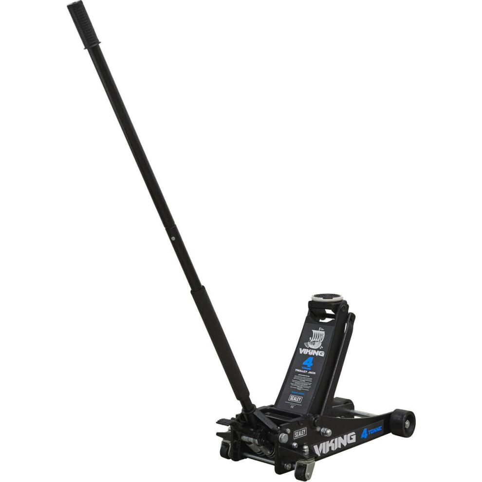 Loops Premium 4T Low Entry Tyre Bay Trolley Jack & Rocket Lift Universal Joint Release