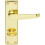 Loops Door Handle & Bathroom Lock Pack Brass Victorian Flat Thumb Turn Backplate 3