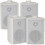 Loops 2x Pair 2 Way Compact Stereo Speakers 3" 60W 8Ohm White Wall Mounted Surround 4