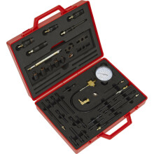 Diesel Engine Compression Test Kit - Glow Plugs & Injector Adaptors - Case