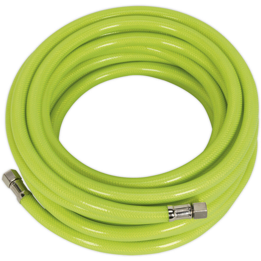 High-Visibility Air Hose With 1/4 Inch Bsp Unions - 10 Metre Length - 8Mm Bore 5056524240397