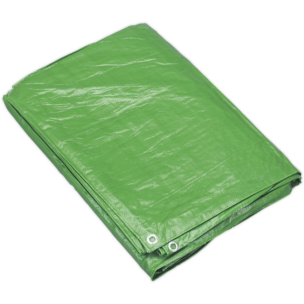 3.05m x 3.66m Green Tarpaulin - Mould and Mildew Proof - Waterproof Cover Sheet-image-OPC-P8WKB9F-NEW