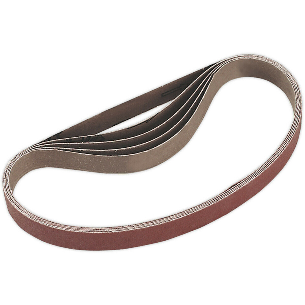 Loops 5 Pack - 20Mm X 520Mm Sanding Belts - 100 Grit Aluminium Oxide Slim Detail Loop