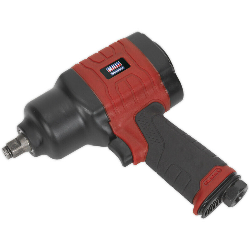 Composite Air Impact Wrench - 1/2 Inch Sq Drive - Lightweight Twin Hammer Design