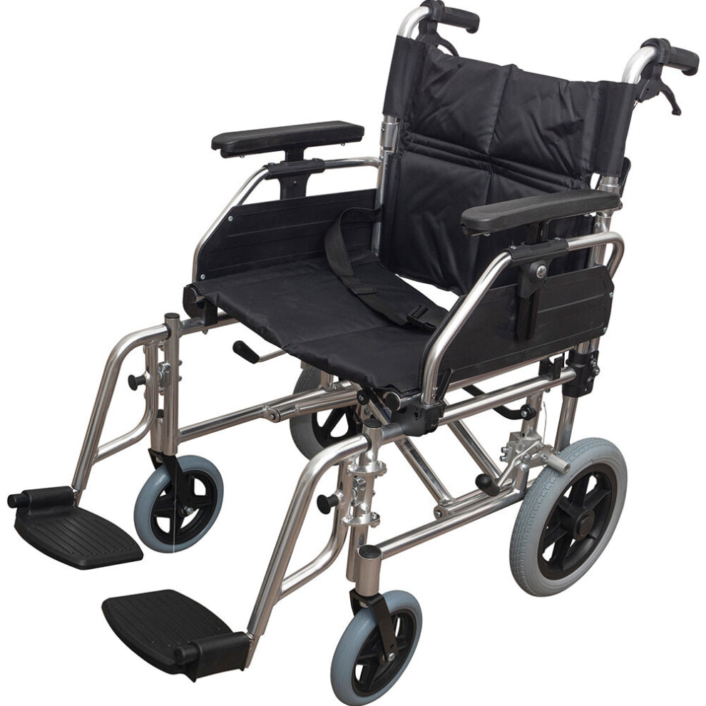 Loops Deluxe Attendant Propelled Transit Wheelchair - Nylon Seat - 150Kg Weight Limit