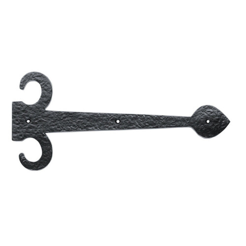 Loops PAIR 457mm Ornate Sword Hinge Front Black Antique Decorative Door Plate 1