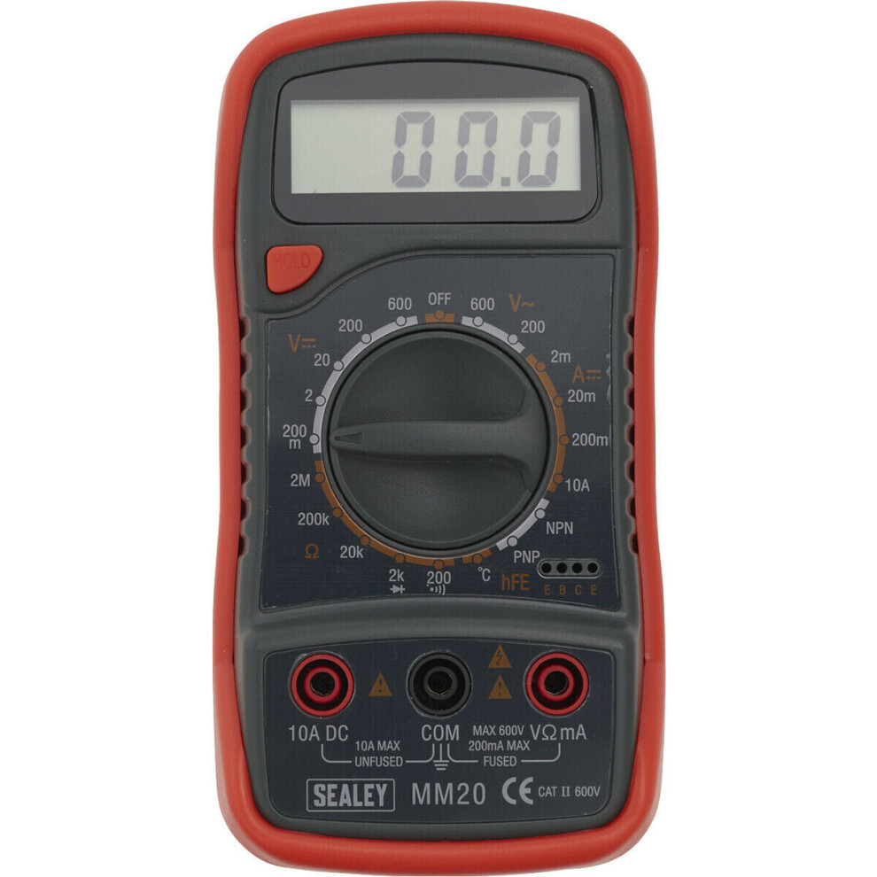 8 Function Digital Multimeter with Thermocouple - Leads & Probes - Heavy Duty