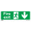 Loops 1x FIRE EXIT (DOWN) Health & Safety Sign - Rigid Plastic 300 x 100mm Warning 4