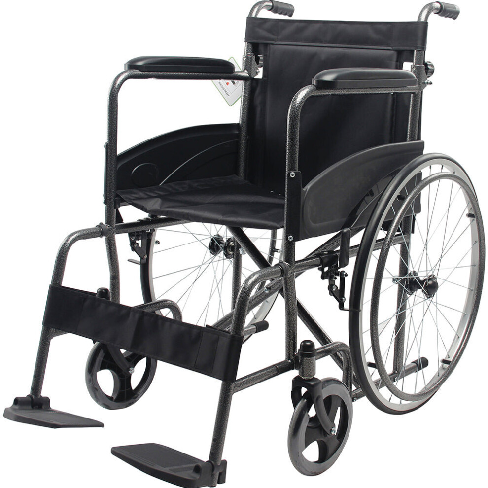 Deluxe Self Propelled Steel Wheelchair - Semi-Foldable - 110kg Weight Limit