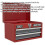 Loops 360 x 230 x 230mm Portable 2 Drawer Toolbox - RED - Lockable Tool Storage Chest 2