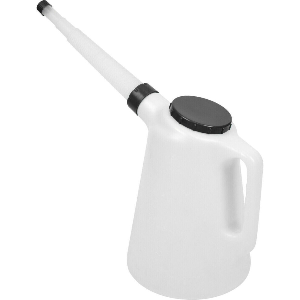 Loops 5 Litre Oil Container With Lid & Flexible Spout - Screw Cap - Polyethylene