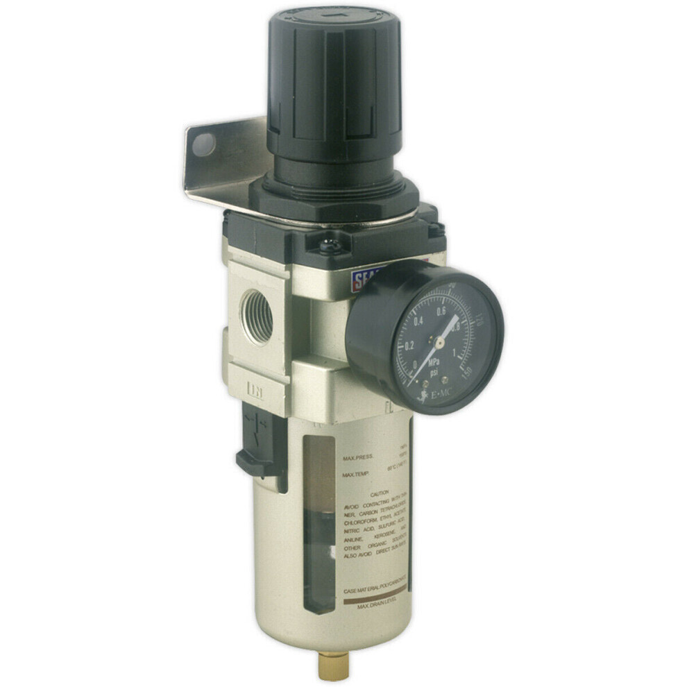 Workshop Air Supply Filter & Regulator - 140Cfm Max Airflow - 1/2" Bsp 5056581907851
