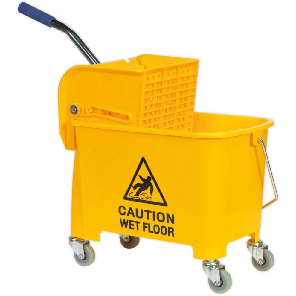 20 Litre Heavy Duty Composite Mop Bucket - Side Press Wringer - 50mm Wheels