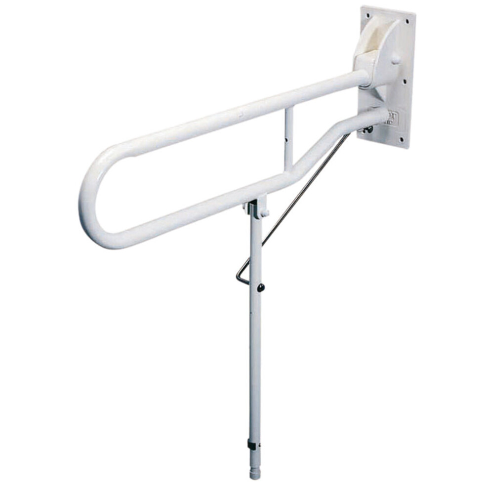 Loops Hinged Support Arm With Backplate And Leg - 650Mm Length - Wall Mounted Grab Bar