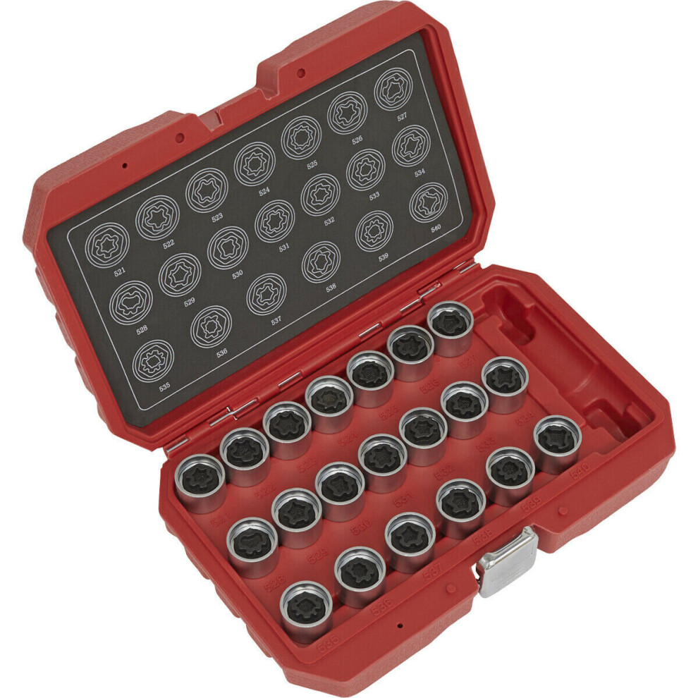 20Pc Locking Wheel Nut Key Set - Dealers/Repair Centres Only - For Vag Vehicles 5056581930965