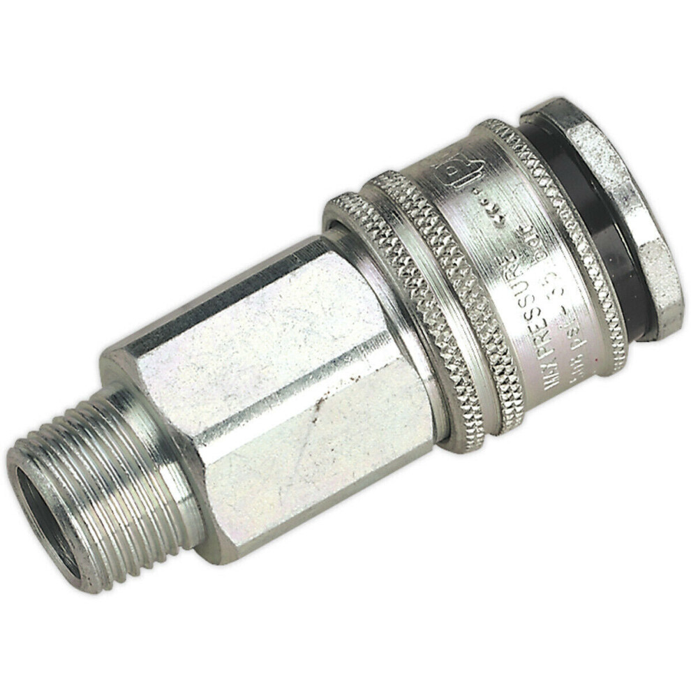 Loops 3/8" Bspt Male Coupling Body - 100 Psi Free Airflow Rate - Hardened Steel