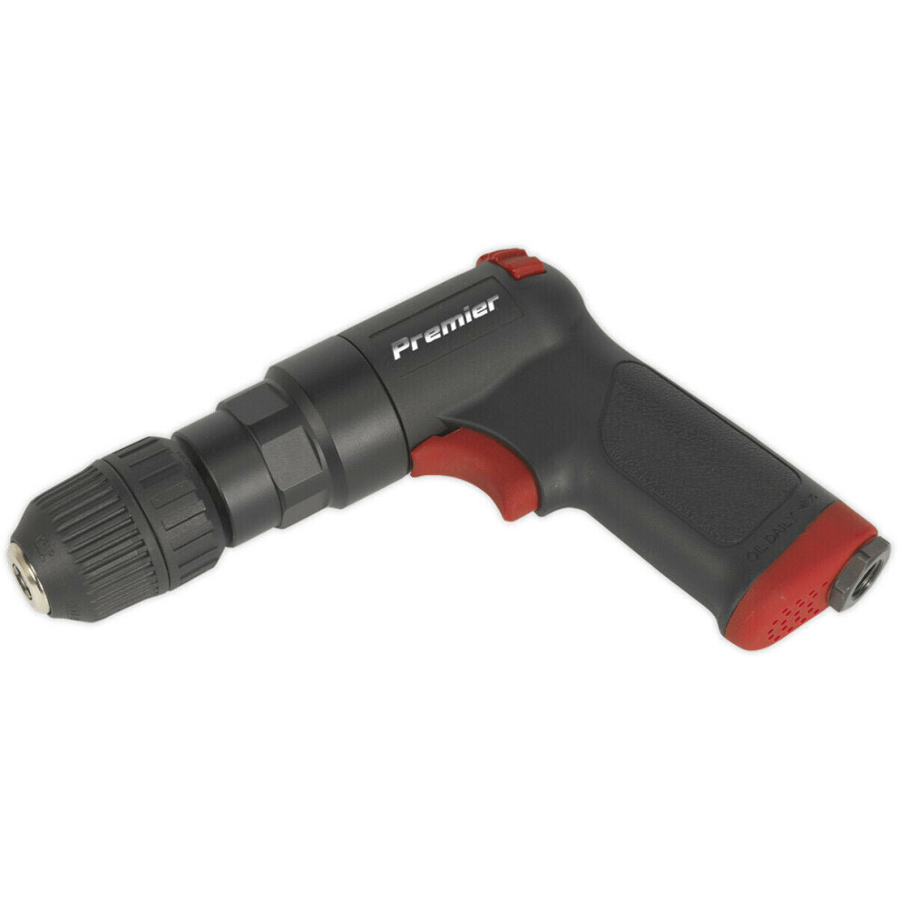 Reversible Air Pistol Drill with 10mm Keyless Chuck - 1/4" BSP Inlet - 1800 RPM