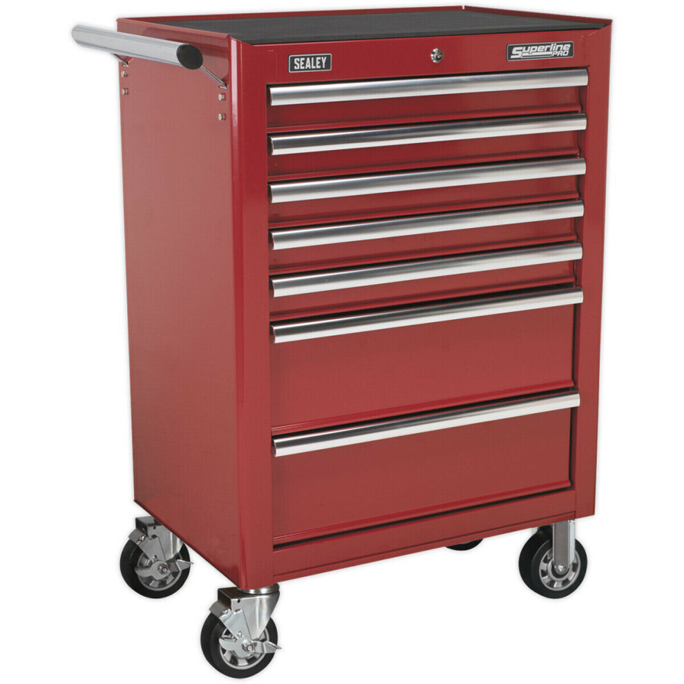 Loops 685 X 465 X 1005Mm 7 Drawer Red Portable Tool Chest Locking Mobile Storage Box