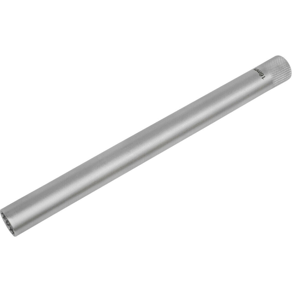 250mm Long 12-Point Spark Plug Socket - 3/8" Sq Drive - 16mm Socket Removal