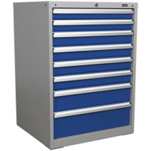 8 Drawer Industrial Cabinet - 725 x 655 x 1000mm - Heavy Duty Drawer Slides