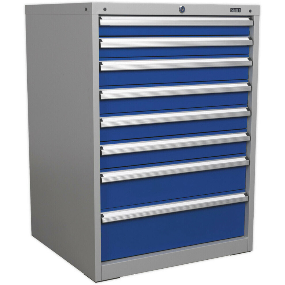 8 Drawer Industrial Cabinet - 725 x 655 x 1000mm - Heavy Duty Drawer Slides