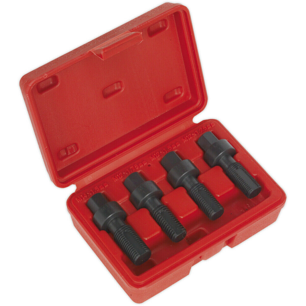 M12 & M14 Wheel Bolt Thread Chasers - Rim / Hub Cleaning & Repair Tool Set 5056581930828