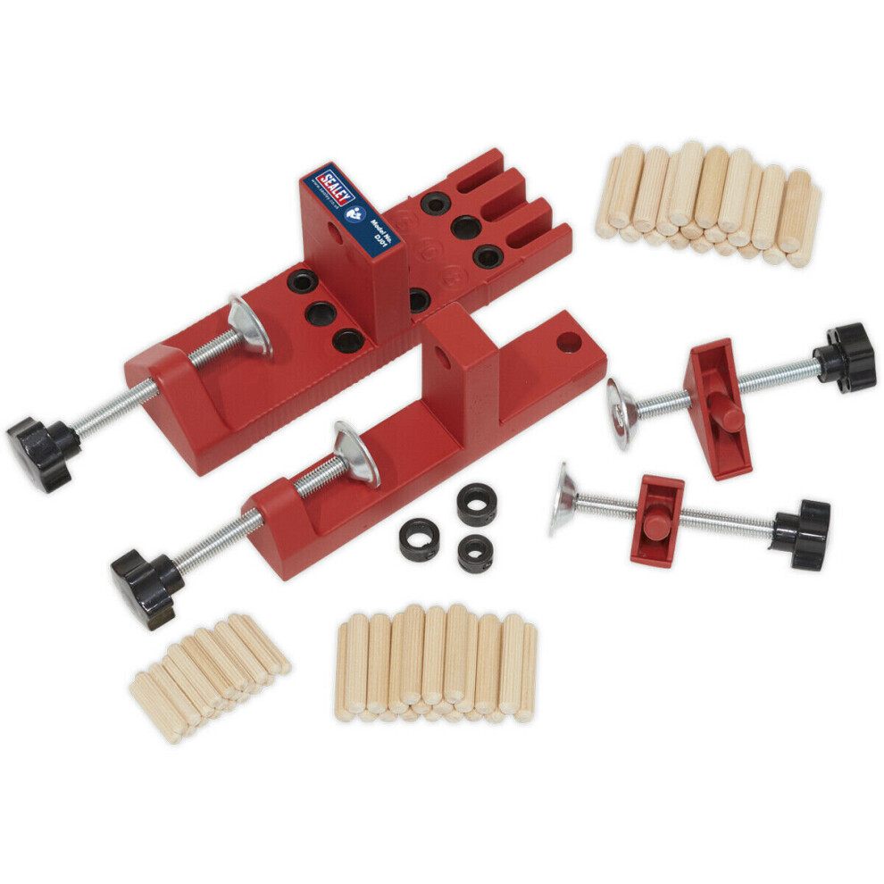 Universal Dowelling Jig Set - 6mm 8mm & 10mm Guides - Jig & Clamp Combo-image-OPC-P8WKCCH-NEW