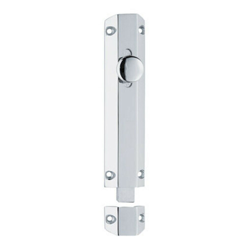 Loops Surface Mounted Flat Sliding Door Bolt Lock 202 x 36mm Polished Chrome 1