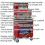 Loops Heavy Duty 10 Drawer Topchest & Rollcab Bundle - 147 Piece Tool Kit - Red 2
