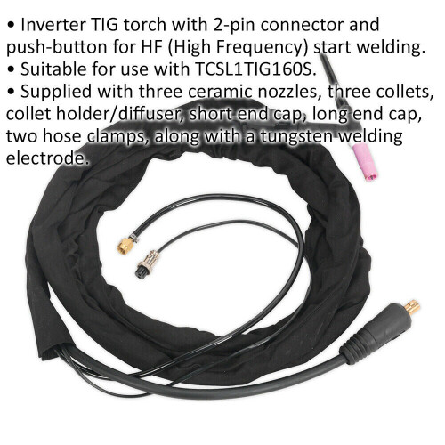 Loops 16mm Inverter TIG Welding Torch Kit with High Frequency Push Button - 2 Pin 1