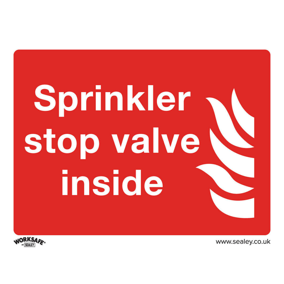Loops 10X Sprinkler Stop Valve Health & Safety Sign Rigid Plastic 200 X 150Mm Warning