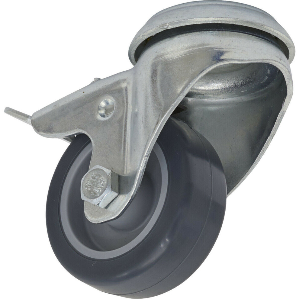 50mm Hard PP Swivel Castor Wheel - 19mm Tread - Medium Duty - Total Lock Brakes