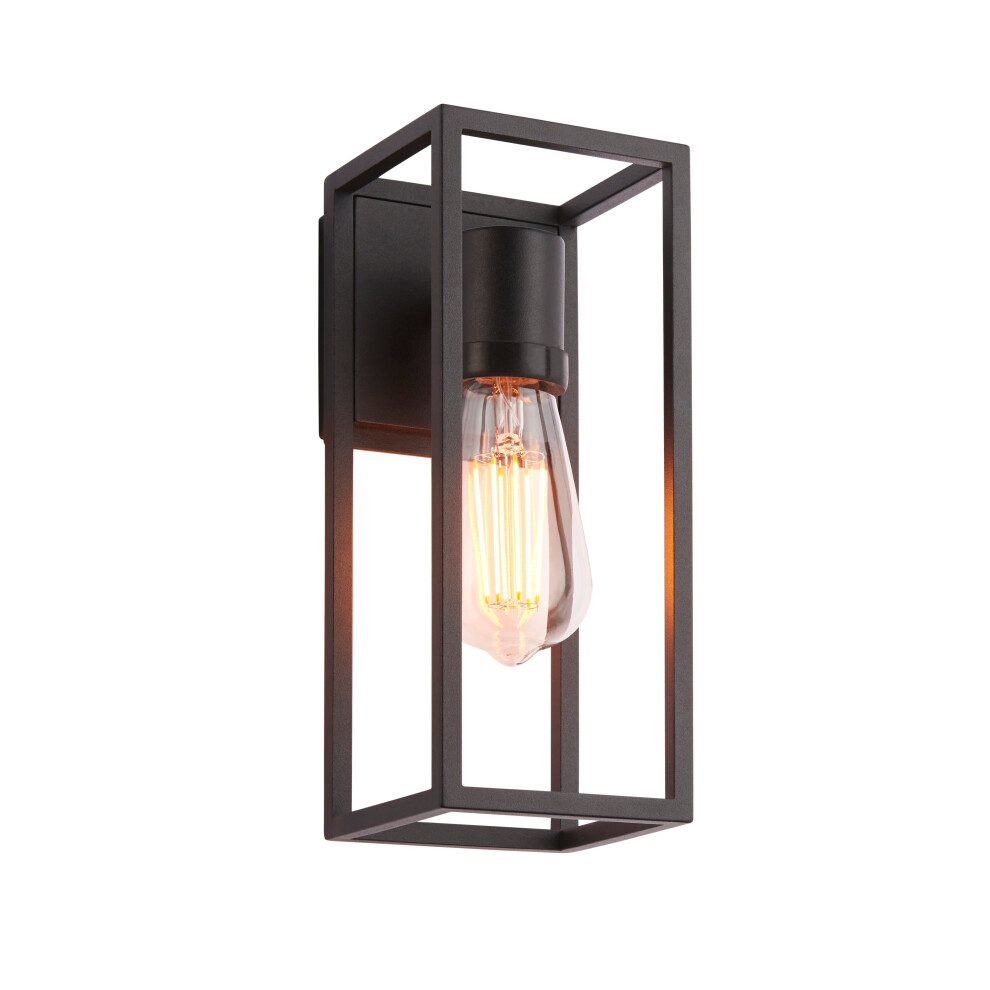 Outdoor Wall Light IP44 Textured Black 10W LED E27 Dimmable Living Room