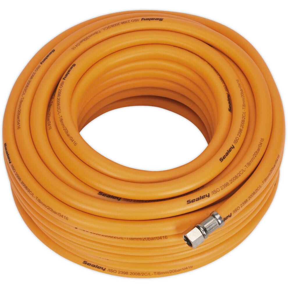 High-Visibility Hybrid Air Hose With 1/4 Inch Bsp Unions - 20 Metres - 8Mm Bore 5056524240526