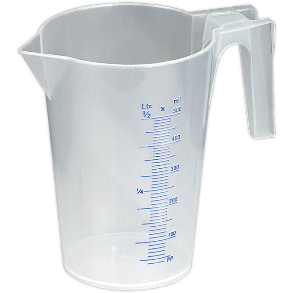 500ml Translucent Measuring Jug - Easy to Read Scale - Pouring Spout - Handle