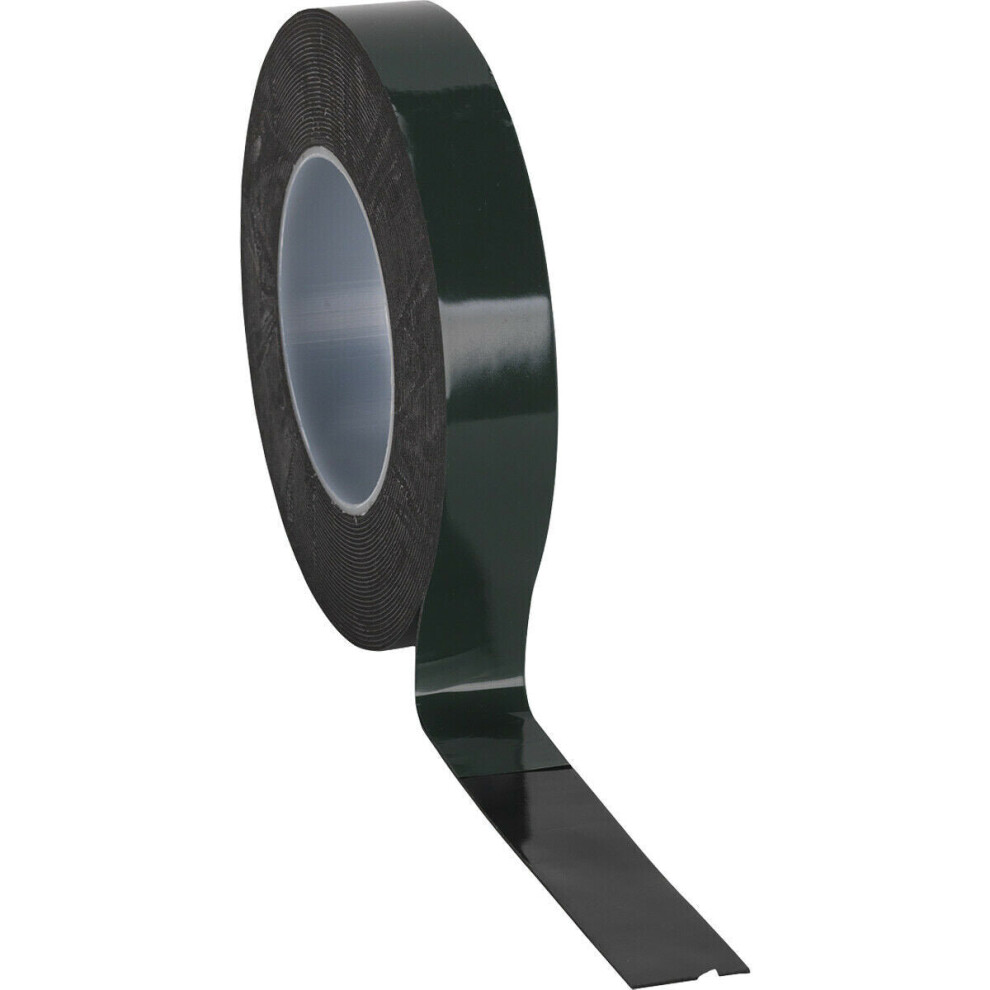 25mm x 10m Double-Sided Adhesive Outdoor Foam Tape - Green Backed - High Tack